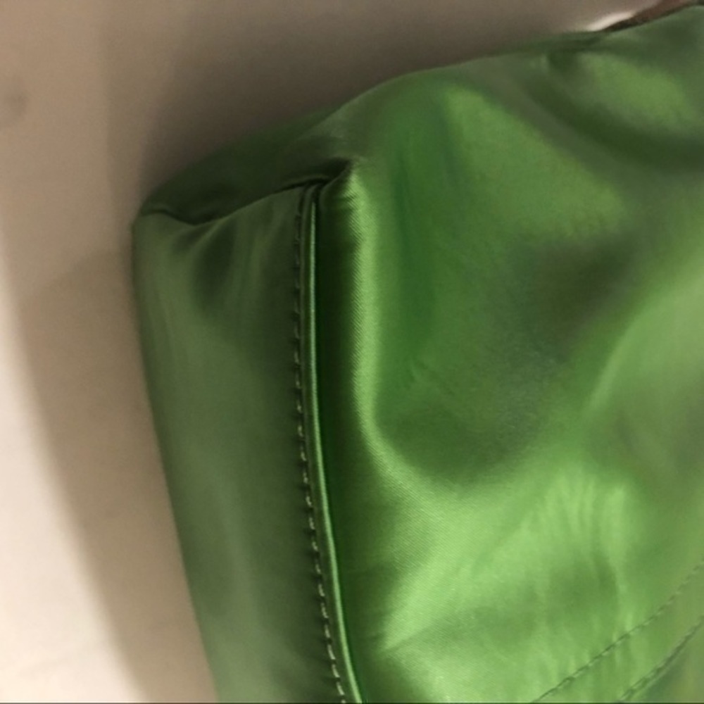 Coach vintage y2k green satin mini bag leather trim - Picture 8 of 13